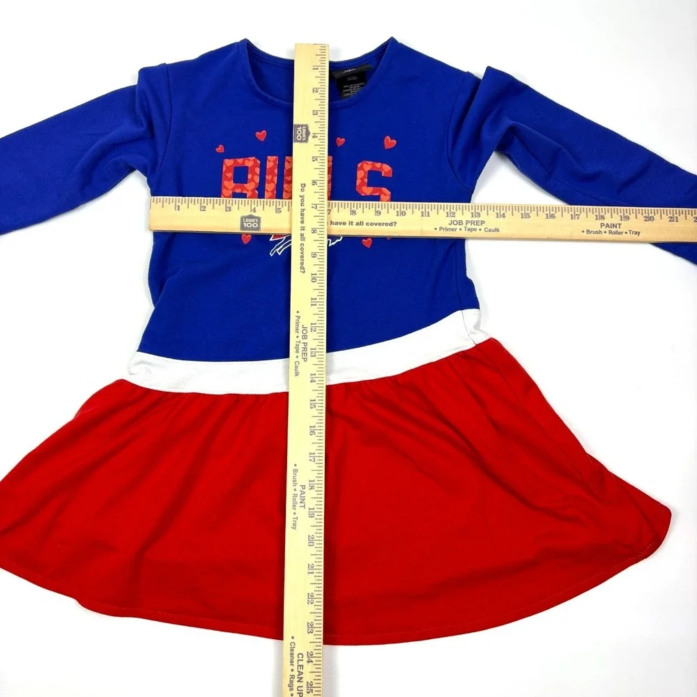 NFL Team Apparel KIDS Buffalo Bills‎ Dress Girls Sz L 6X Red White Blue Football